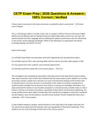 CETP Exam Prep Questions & Answers | 100% Correct Verified 2026 (TestBank)