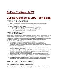 2026/2027 Indiana LMFT Jurisprudence S-Tier Test Bank