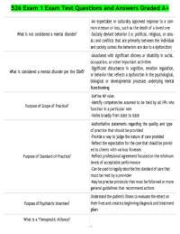 526 Exam 1 Exam Test Questions and Answers Graded A+