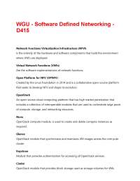 WGU - Software Defined Networking - D415 Questions With Correct Solutions, Already Passed!