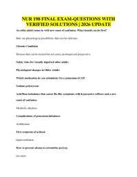 NUR 198 FINAL EXAM-QUESTIONS WITH VERIFIED SOLUTIONS | 2026 UPDATE