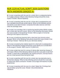 NUR 1229 ACTUAL SCRIPT 2026 QUESTIONS WITH ANSWERS GRADED A+