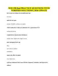 NUR 198 final PRACTICE QUESTIONS WITH VERIFIED SOLUTIONS | 2026 UPDATE