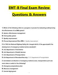 EMT-B Final Exam Review Questions & Answers (PDF) | 2026 NREMT Exam Prep