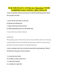 NUR 198 EXAM 2 ATI Review Questions WITH VERIFIED SOLUTIONS | 2026 UPDATE