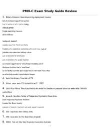 PMH-C Exam Study Guide Review