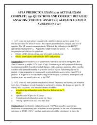 APEA PREDICTOR EXAM 2025 ACTUAL EXAM COMPLETE 250 QUESTIONS AND CORRECT DETAILED ANSWERS (