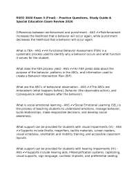 RSED 3000 Exam 3 (Final) – Practice Questions, Study Guide & Special Education Exam Review