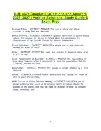 BUL 4421 Chapter 2 Questions and Answers 2026–2027 Verified Solutions, Study Guide & Exam