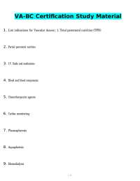 VA-BC Certification Study Material