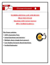 Florida Dental Law and Rules Exam (PDF) | (2026/2027) Dental Exam Qs and Ans | A+