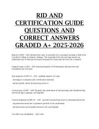 RID and Certification Guide Practice Question & Correct Answer (2025–2026)
