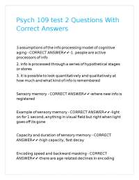 Psych 109 test 2 Questions With Correct Answers