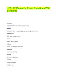 HESI A2 Mometrix Exam Questions With Solutions