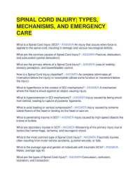 SPINAL CORD INJURY| TYPES, MECHANISMS, AND EMERGENCY CARE