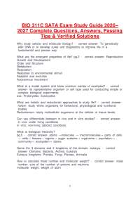 BIO 311C SATA Exam Study Guide 2026–2027 | Complete Questions, Answers, Passing Tips & Ver