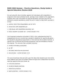 RSED 3000 Quizzes – Practice Questions, Study Guide & Special Education Review 2026-11.doc