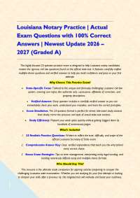 Louisiana Notary Practice | Actual Exam Questions with 100% Correct Answers | Newest Updat