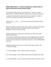 RSED 3000 Exam 2 – Practice Questions, Study Guide & Special Education Exam Review 2026-41