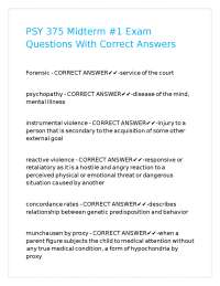 PSY 375 Midterm #1 Exam Questions With Correct Answers.