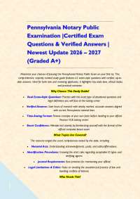 Pennsylvania Notary Public Examination |Certified Exam Questions & Verified Answers | Newe