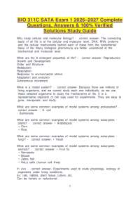 BIO 311C SATA Exam 1 2026–2027 | Complete Questions, Answers & Verified Solutions Study Gu