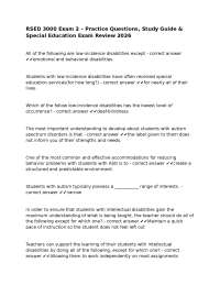 RSED 3000 Exam 2 – Practice Questions, Study Guide & Special Education Exam Review 2026-12