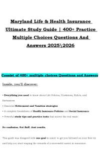 Maryland Life & Health Insurance Study Guide (PDF) | 400+ Practice Questions 2026