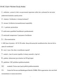 VA-BC Exam Review Study Notes