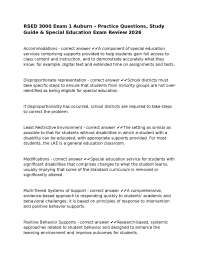 RSED 3000 Exam 1 Auburn – Practice Questions, Study Guide & Special Education Exam Review