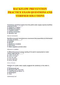 BACKFLOW PREVENTION PRACTICE EXAM QUESTIONS AND VERIFIED SOLUTIONS