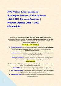 NYS Notary Exam questions | Strategies Review of Key Quizzes with 100% Correct Answers | N