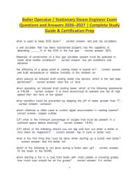 Boiler Operator & Stationary Steam Engineer Exam Questions and Answers 2026–2027 | Complet