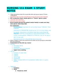NURSING 111 EXAM 1 STUDY NOTES