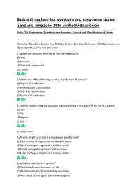 civil engineering questions on stone sand and limestone /A+/ 2026 approved grade A master