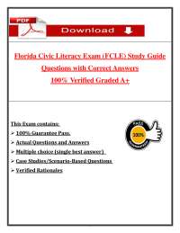 Florida Civic Literacy Exam (PDF) | (2026/2027) FCLE Exam Qs and Ans | A+