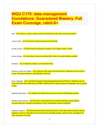 WGU C175: data management foundations. Guaranteed Mastery. Full Exam Coverage, rated A+