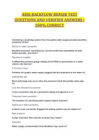 ASSE BACKFLOW REPAIR TEST QUESTIONS AND VERIFIED ANSWERS | 100% CORRECT