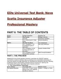 Nova Scotia Insurance Adjuster: 2026/2027 Elite Master Test Bank
