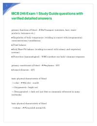 MCB 246 Exam 1 Study Guide questions with verified detailed answers