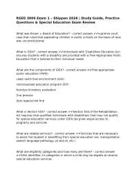 RSED 3000 Exam 1 – Shippen 2026 Study Guide, Practice Questions & Special Education Exam R