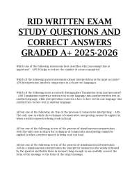 RID Written Exam Study Questions & Answers (2025–2026)