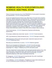 WOMENS HEALTH EOR|GYNECOLOGY| SCIENCE| 2026 FINAL EXAM