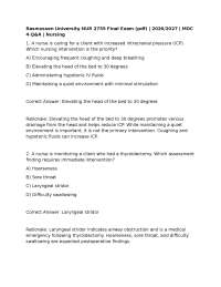 Rasmussen University NUR 2755 Final Exam (pdf) | 2026/2027 | MDC 4 Q&A | Nursing
