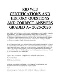 RID Web Certifications and History Questions & Answers (2025–2026)