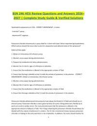 BSN 246 HESI Review – Nursing Essentials Study Guide (2026–2027) Practice Questions, Key C
