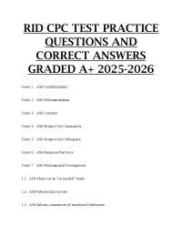 RID CPC Test Practice Questions & Correct Answers (2025–2026)