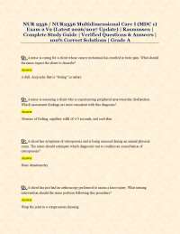 NUR 2356 / NUR2356 Multidimensional Care I (MDC 1) Exam 2 V2 (Latest 2026/2027 Update) |