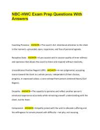 NBC-HWC Exam Prep Questions With Answers