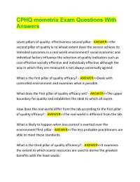 CPHQ mometrix Exam Questions With Answers